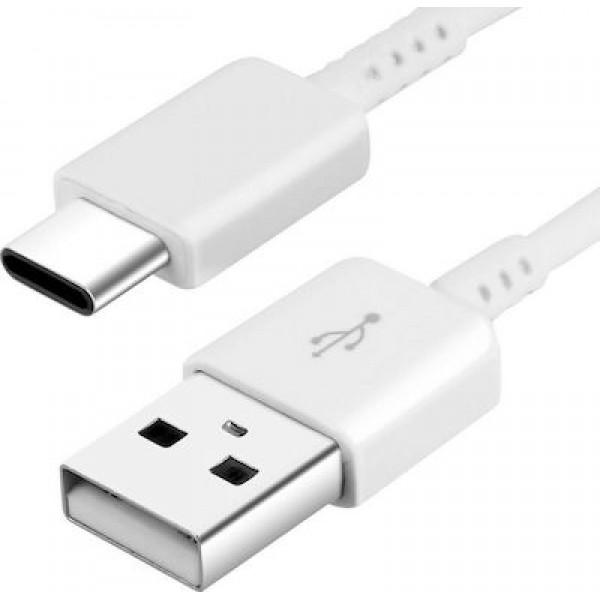 Samsung Regular USB 2.0 Cable USB-C male - USB-A male Λευκό 1.5m (EP-DW700CBE) Bulk