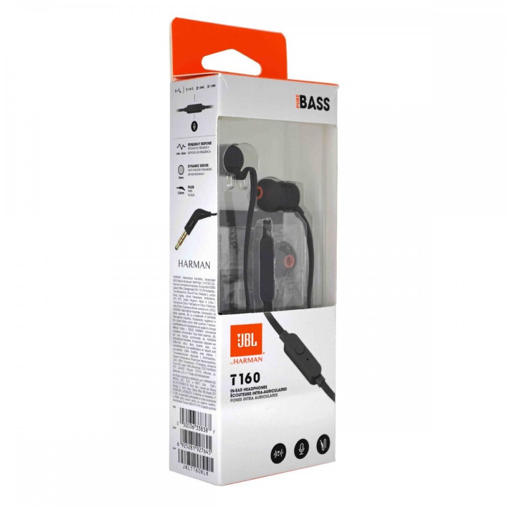 JBL T160 In-ear Handsfree με Βύσμα 3.5mm Μαύρο