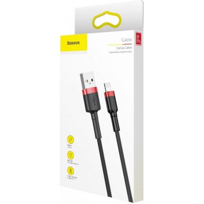 Baseus Braided USB to Lightning Cable Black/Red 1m (CALKLF-B19)