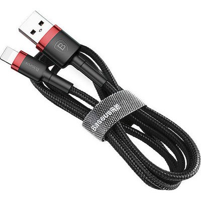 Baseus Braided USB to Lightning Cable Black/Red 1m (CALKLF-B19)
