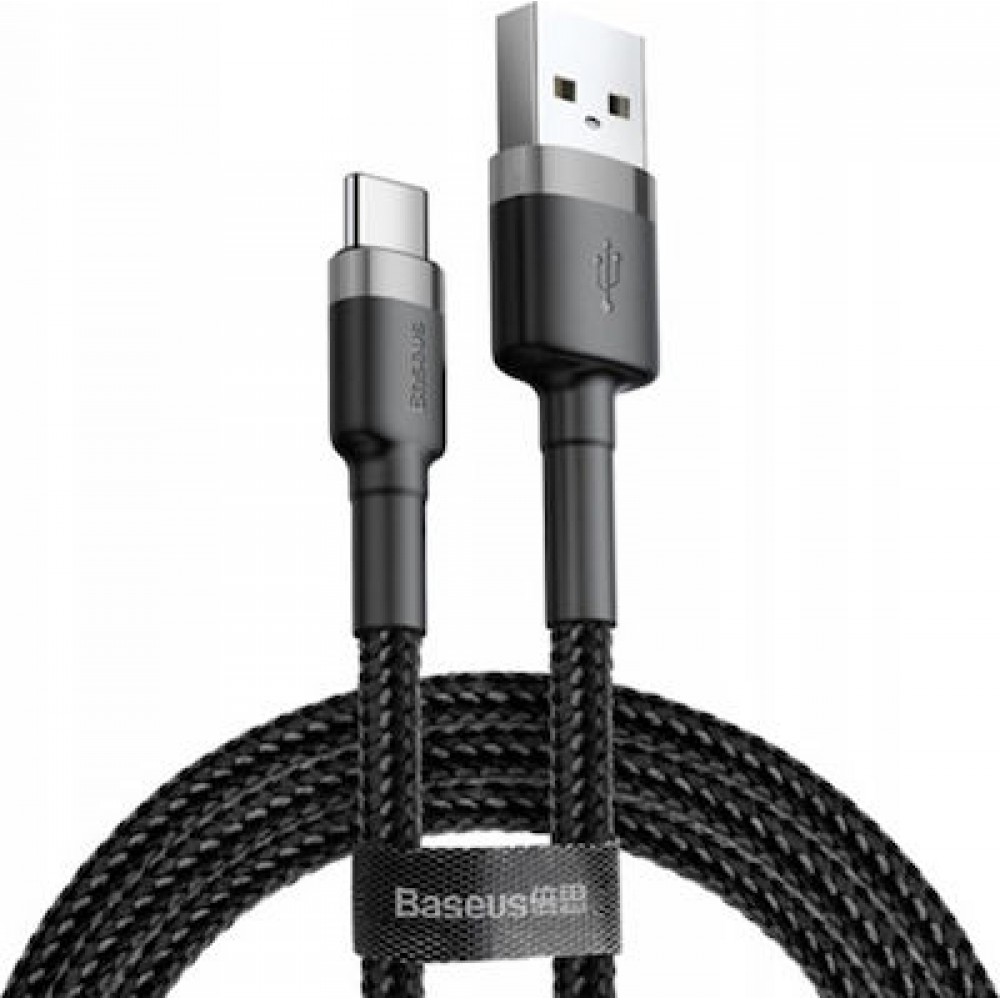 Baseus Braided USB 2.0 Cable USB-C male - USB-A male Black 1m (CATKLF-BG1)