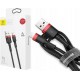 Baseus Braided USB 2.0 Cable USB-C male - USB-A male Black/Red 2m (CATKLF-C91)