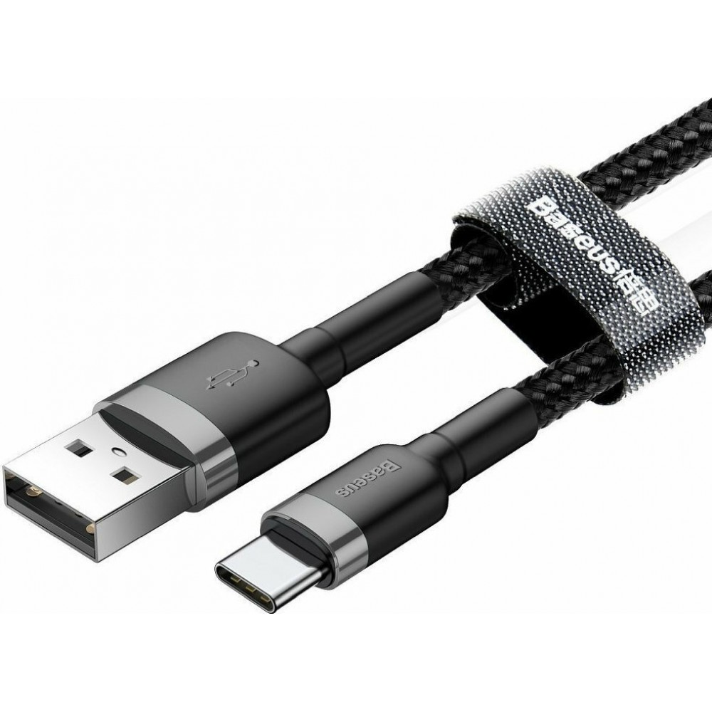 Baseus Braided USB 2.0 Cable USB-C male - USB-A male Black 2m (CATKLF-CG1)