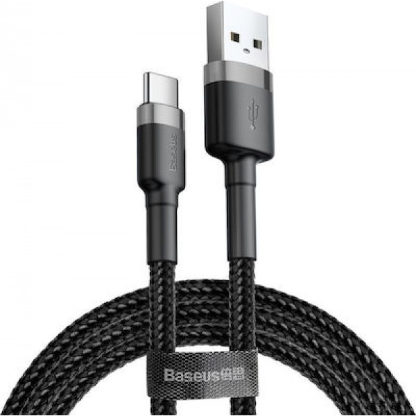 Baseus Braided USB 2.0 Cable USB-C male - USB-A male Black 2m (CATKLF-CG1)