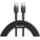 Baseus Braided USB 2.0 Cable USB-C male - USB-C male Black 1m (CATKLF-GG1)