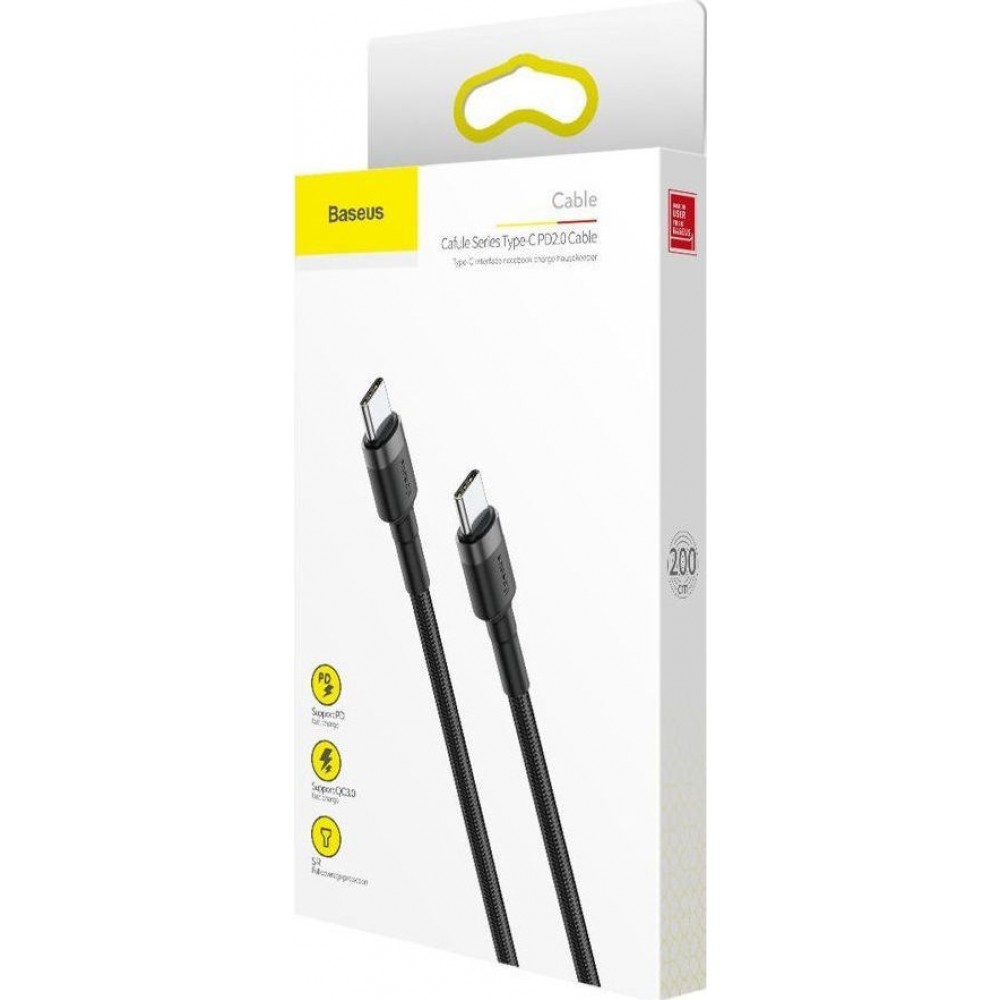 Baseus Braided USB 2.0 Cable USB-C male - USB-C male Black 2m (CATKLF-HG1)