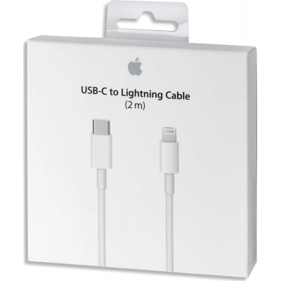 Apple Regular Cable USB-C male - Lightning Λευκό 2m (MKQ42ZM/A)
