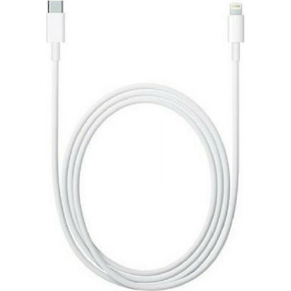 Apple Regular Cable USB-C male - Lightning Λευκό 2m (MKQ42ZM/A)