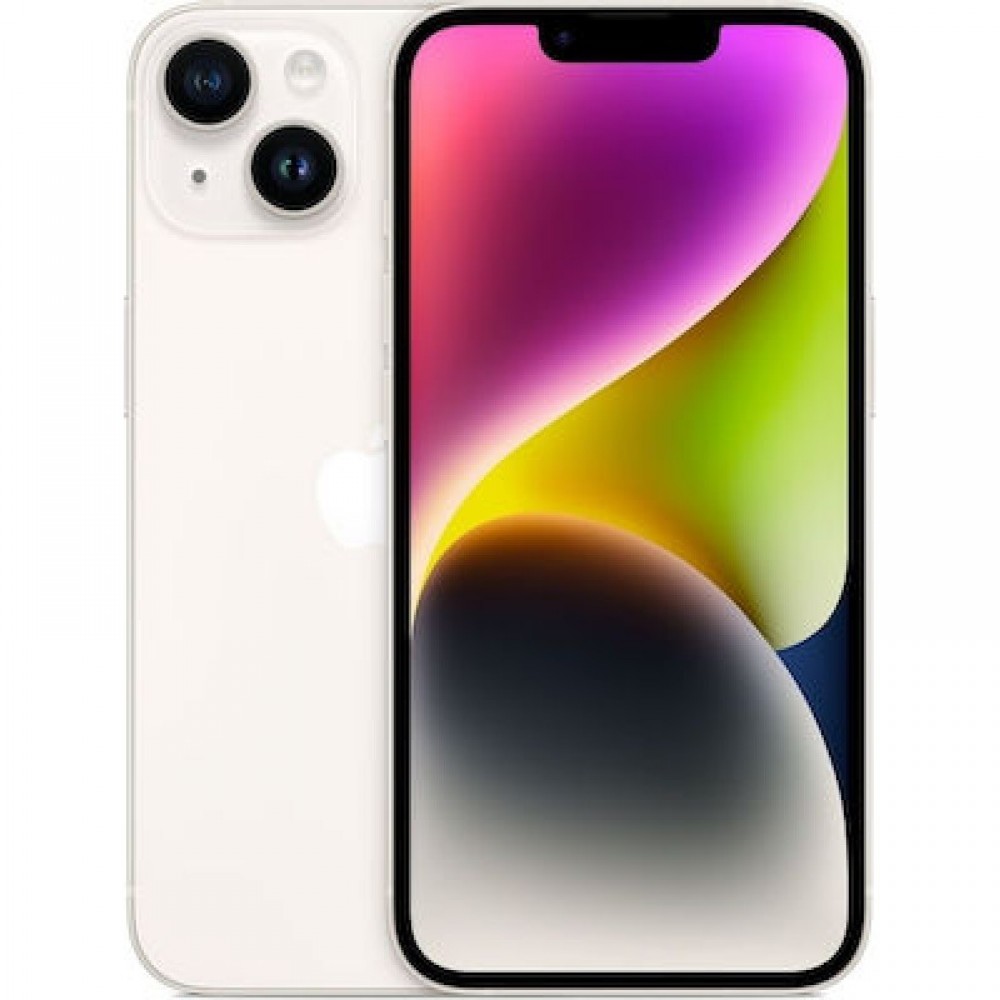 Apple iPhone 14 (6GB/128GB) Starlight Εκθεσιακό (1 Year Warranty) 90% + Battery
