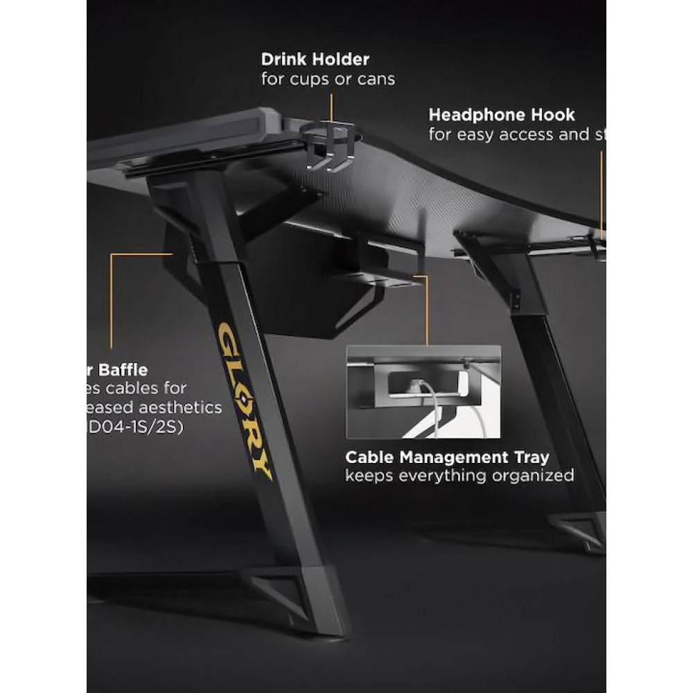 Brateck Gaming Γραφείο GMD04-1S Black