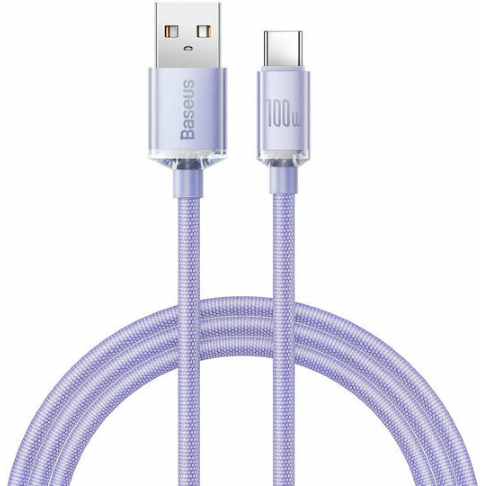 Baseus Braided USB 2.0 Cable USB-A male - USB-C Female Purple 1,2m (CAJY000405)