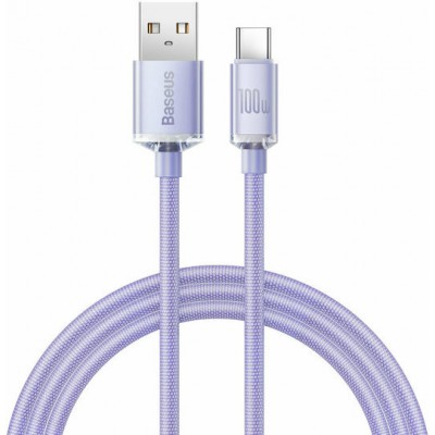 Baseus Braided USB 2.0 Cable USB-A male - USB-C Female Purple 1,2m (CAJY000405)