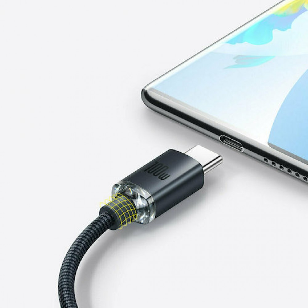 Baseus Braided USB 2.0 Cable USB-A male - USB-C Female Black 2m (CAJY000501)