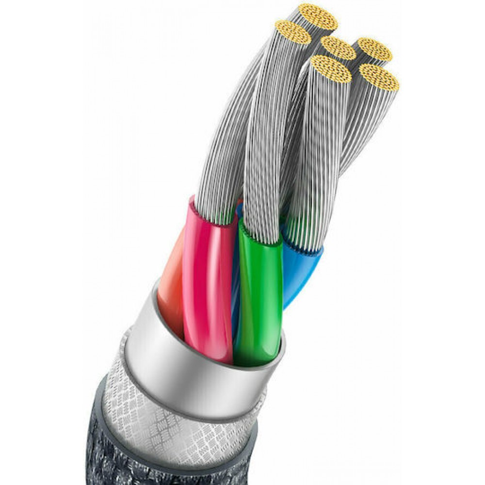 Baseus Braided USB 2.0 Cable USB-A male - USB-C Female Black 2m (CAJY000501)