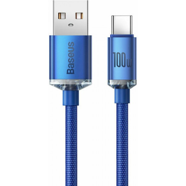 Baseus Braided USB 2.0 Cable USB-A male - USB-C Female Blue 2m (CAJY000503)