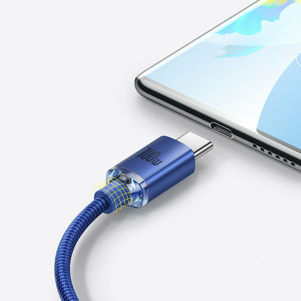 Baseus Braided USB 2.0 Cable USB-A male - USB-C Female Blue 2m (CAJY000503)