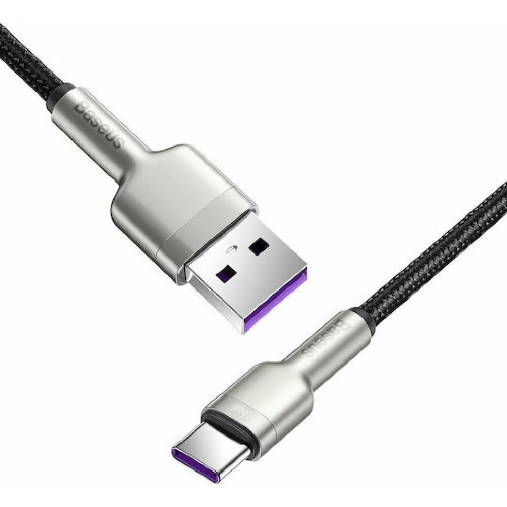 Baseus Braided USB 2.0 Cable USB-A male - USB-C Female Black/Silver 25cm (CAKF000001)