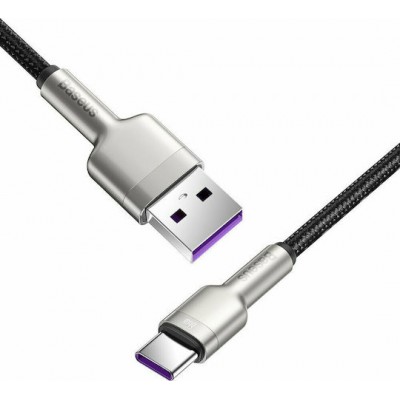 Baseus Braided USB 2.0 Cable USB-A male - USB-C Female Black/Silver 25cm (CAKF000001)