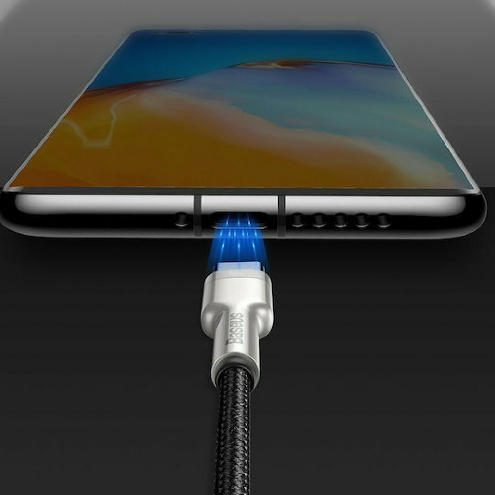 Baseus Braided USB 2.0 Cable USB-A male - USB-C Female Black/Silver 25cm (CAKF000001)
