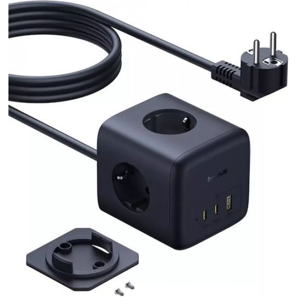 Baseus Enerfill FA11 Πολύπριζο 3 Θέσεων 67W με καλώδιο 1.5m Black