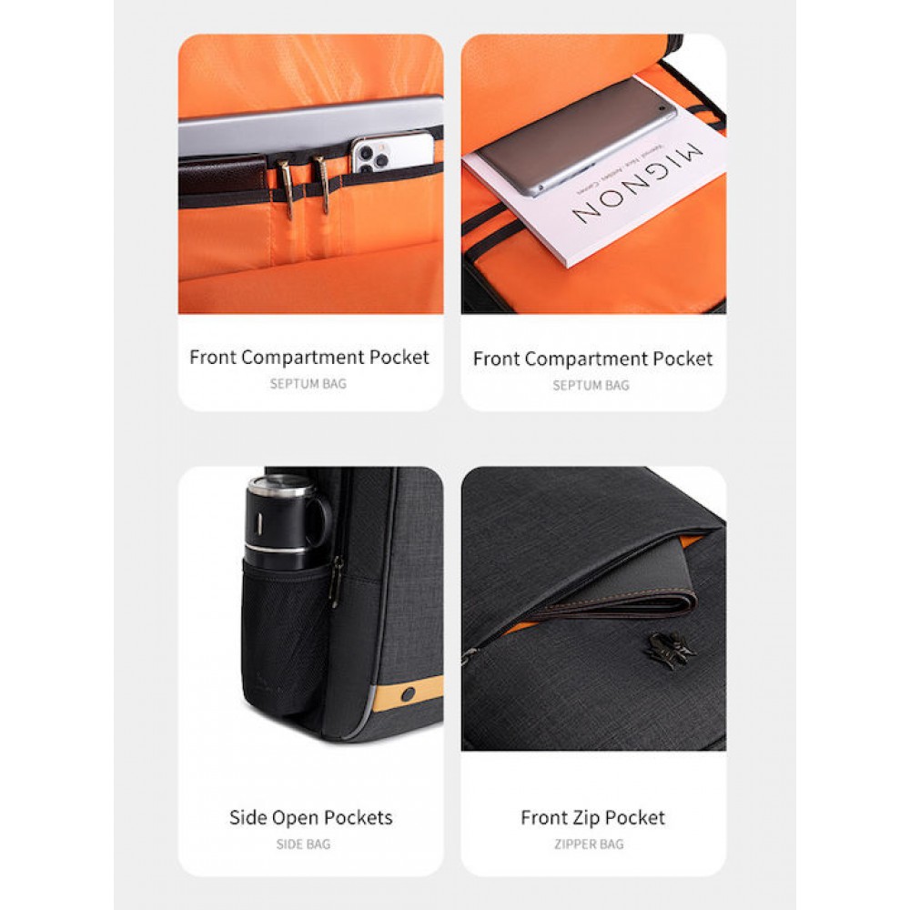 Golden Wolf GB00375 Σακίδιο Πλάτης Black