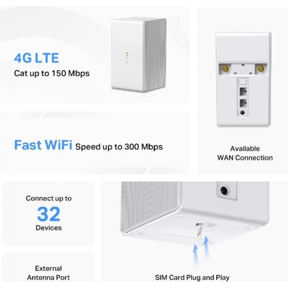 Mercusys 300Mbps Wireless Router White (MB110-4G)