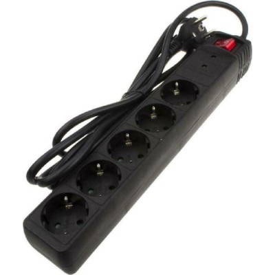 Powertech PT-883 Πολύπριζο Ασφαλείας 5 Θέσεων Black
