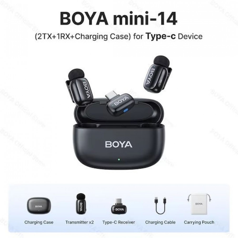 Boya Mini 14 Type-C Wireless Microphone Black