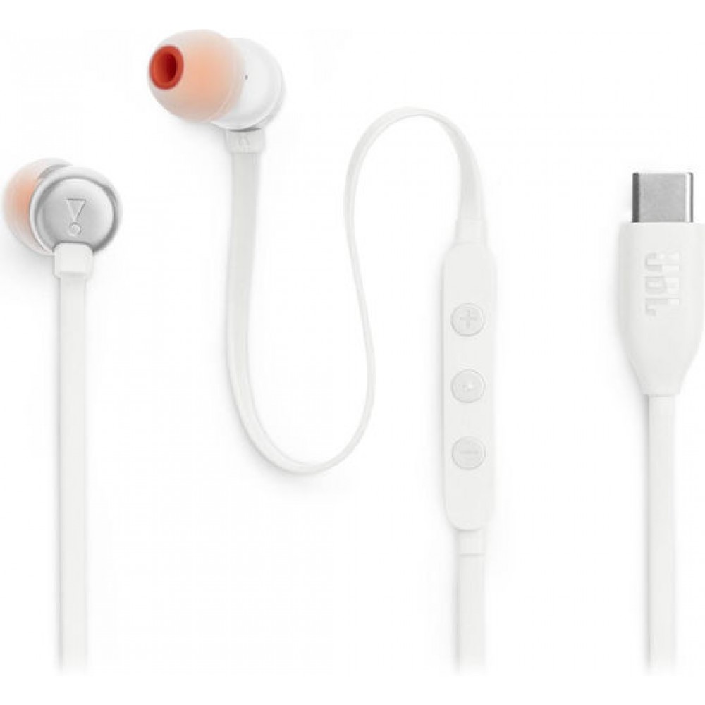 JBL T310C In-ear Handsfree με Βύσμα Type-C Λευκό
