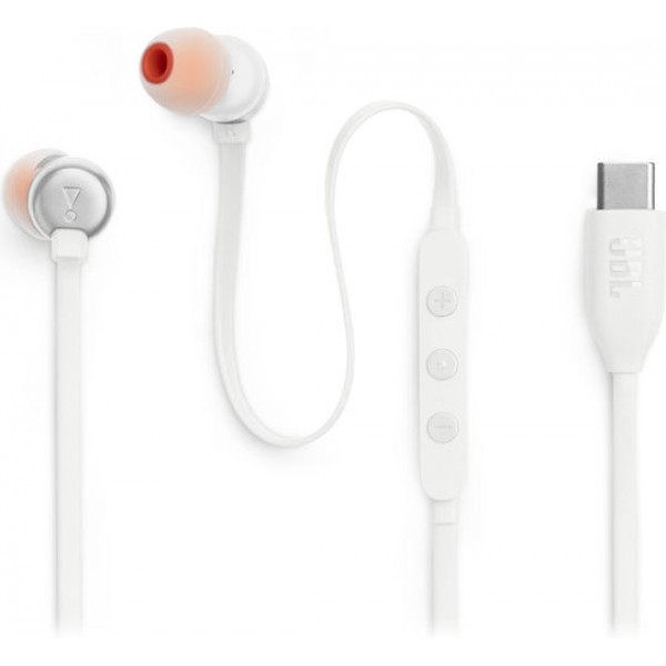 JBL T310C In-ear Handsfree με Βύσμα Type-C Λευκό