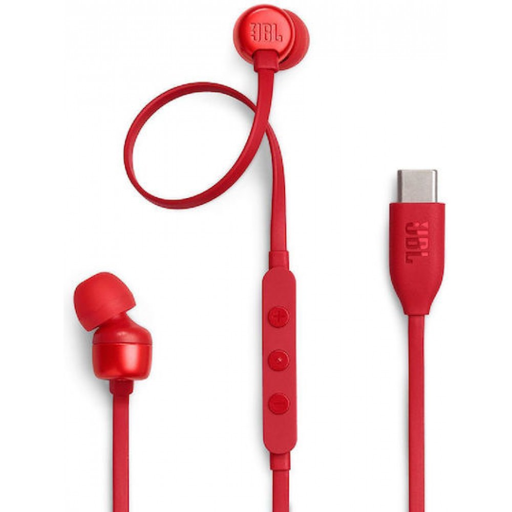 JBL T310C In-ear Handsfree με Βύσμα Type-C Κόκκινο