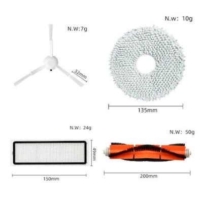 Σετ 15τμχ Βουρτσάκια και Φίλτρα για Xiaomi Σκούπα S10+ / S20+ / X10+ / X20+ / 1C / Mop 2 / Mop 2 pro / Mop 2 ultra / X10