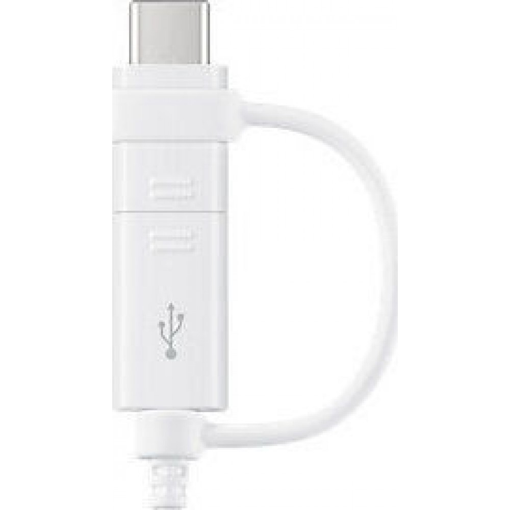 Samsung Regular USB 2.0 Cable Micro USB/ USB-C Female - USB-A male Λευκό 1.5m (EP-DG930DWE) Retail