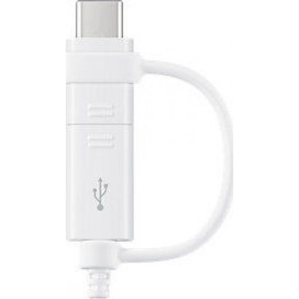 Samsung Regular USB 2.0 Cable Micro USB/ USB-C Female - USB-A male Λευκό 1.5m (EP-DG930DWE) Retail