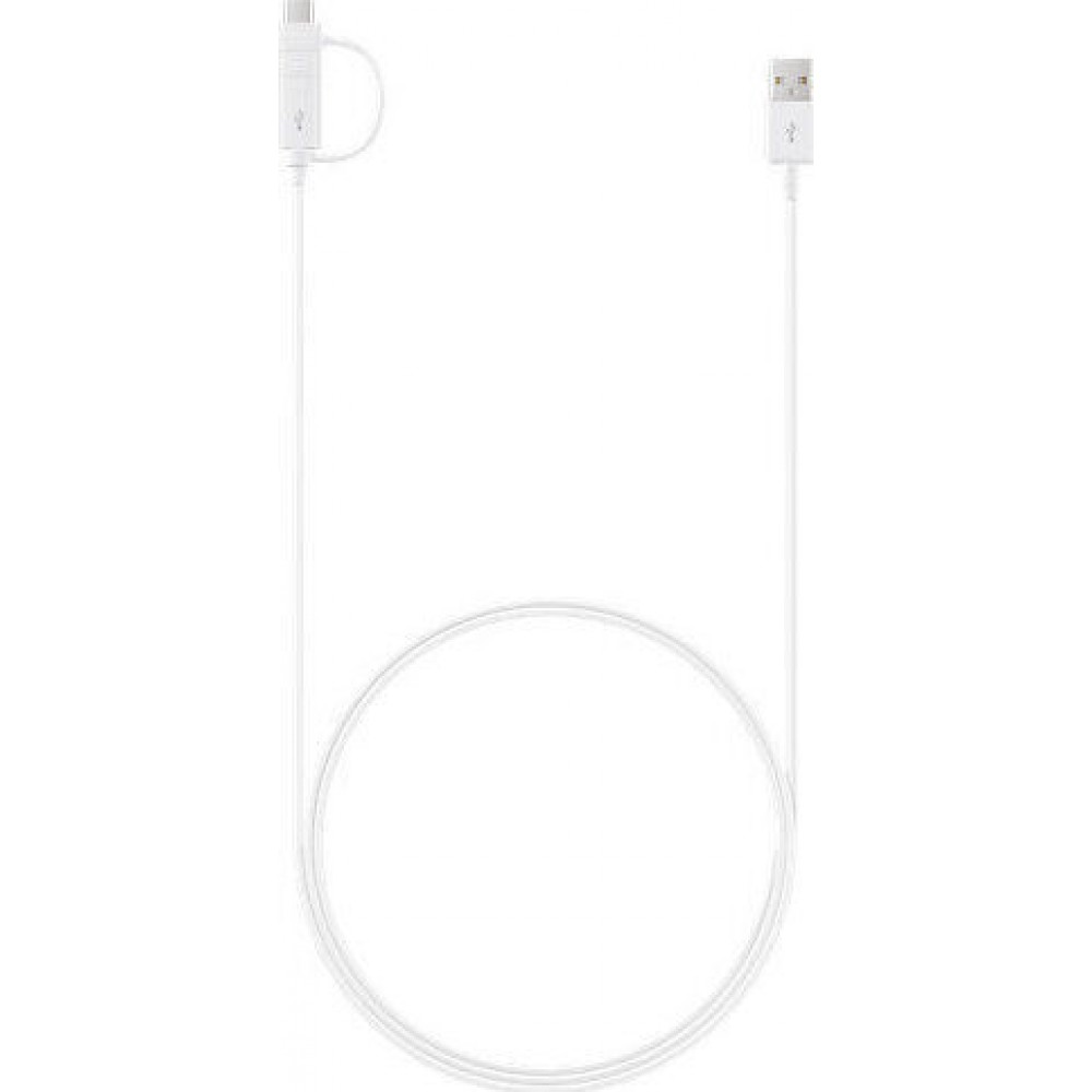 Samsung Regular USB 2.0 Cable Micro USB/ USB-C Female - USB-A male Λευκό 1.5m (EP-DG930DWE) Retail