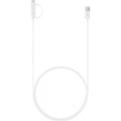 Samsung Regular USB 2.0 Cable Micro USB/ USB-C Female - USB-A male Λευκό 1.5m (EP-DG930DWE) Retail
