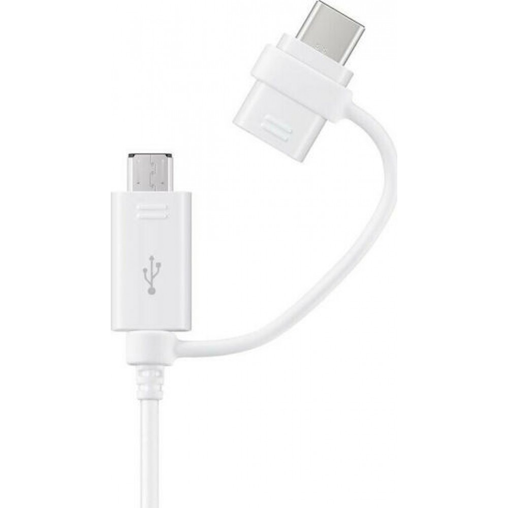 Samsung Regular USB 2.0 Cable Micro USB/ USB-C Female - USB-A male Λευκό 1.5m (EP-DG930DWE) Retail