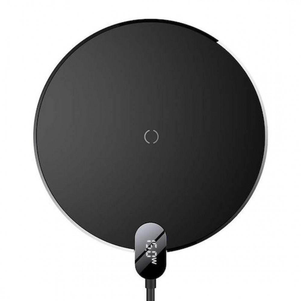 Baseus Digital LED Wireless Charger (Qi Pad) 15W Black (Gen 2)