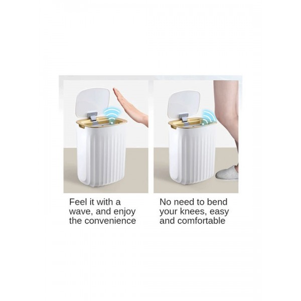 HOME USE HUH-0147 Κάδος Απορριμμάτων με Φωτοκύτταρο 9lt White  