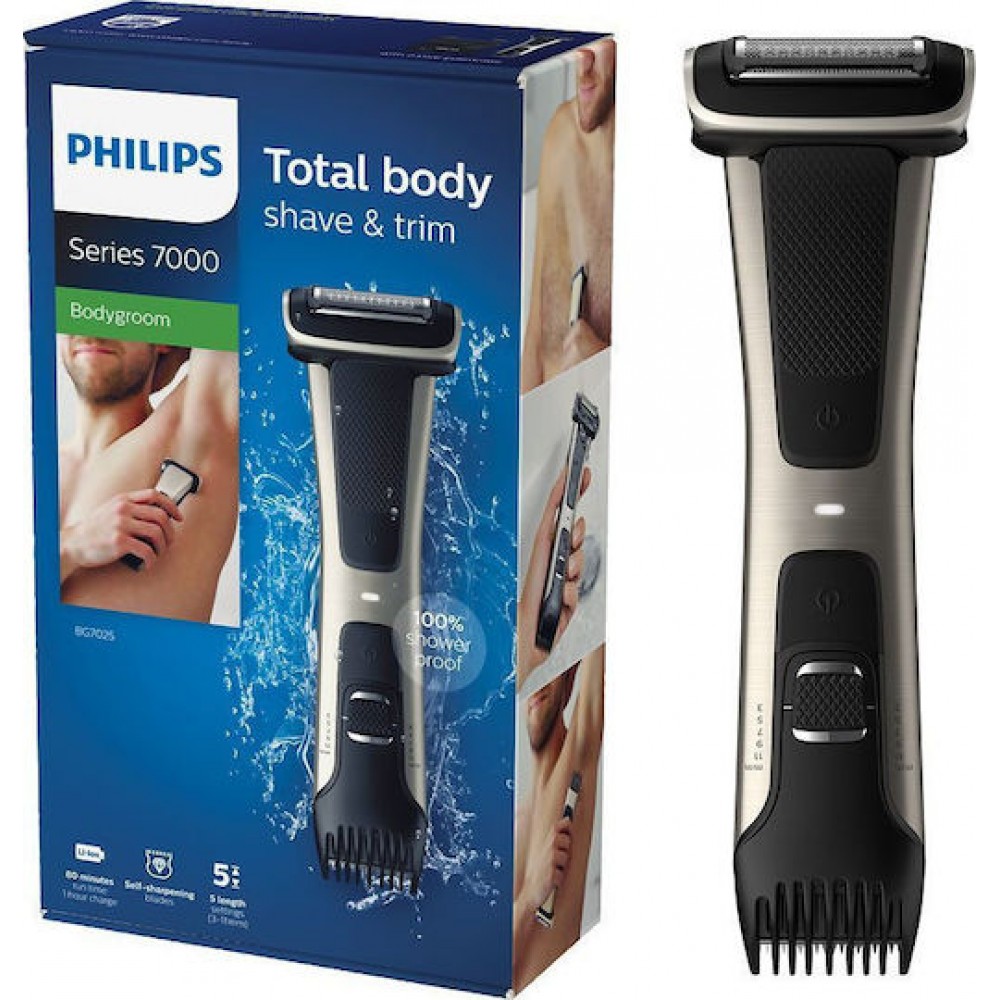 Philips Series 7000 BG7025 Επαναφορτιζόμενη Ξυριστική Μηχανή Σώματος Black