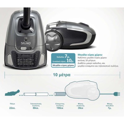 Bruno BRN-0136 Vacuum Cleaner 800W Gray