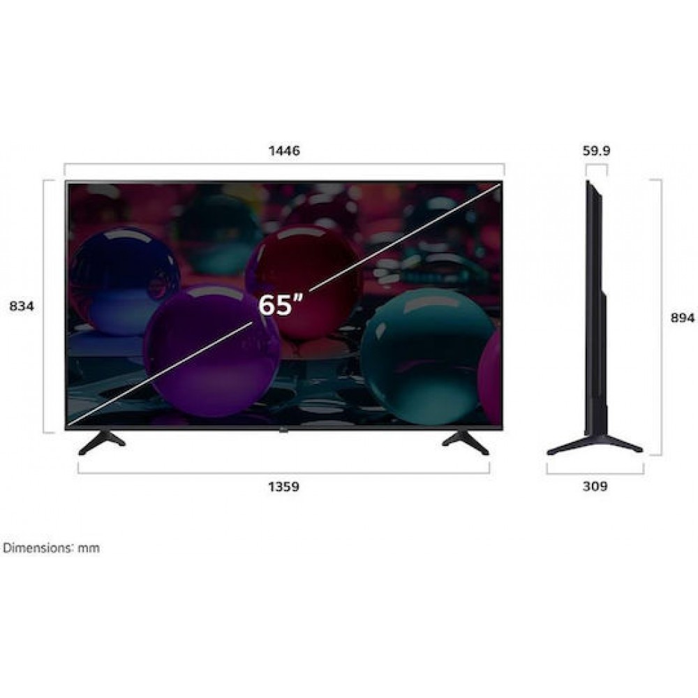 LG Smart Τηλεόραση LED 4K UHD 65UA73003LA HDR 65" (2025)