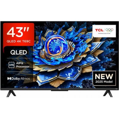 TCL Smart Τηλεόραση QLED 4K UHD 43T69C HDR 43" (2025)