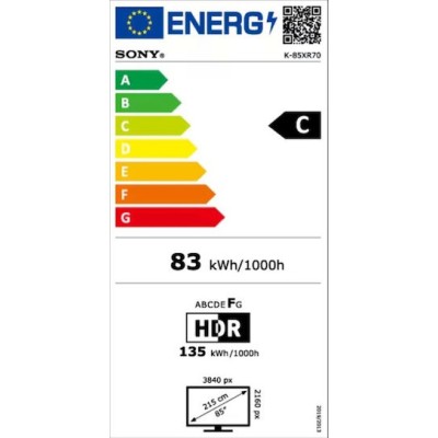 Sony Bravia Smart Τηλεόραση Mini LED 4K UHD K85XR70PAEP HDR 85" (2024)