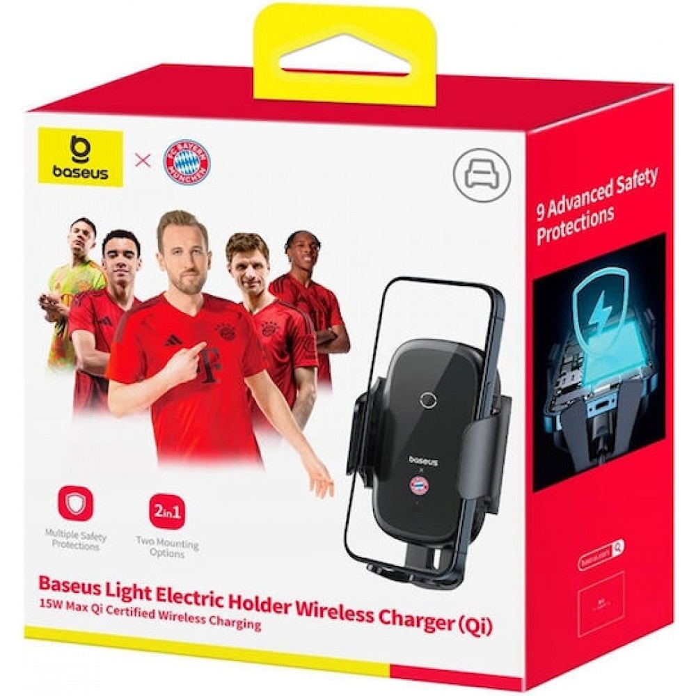 Baseus Light Electric Holder Wireless Car Charger 15W Black