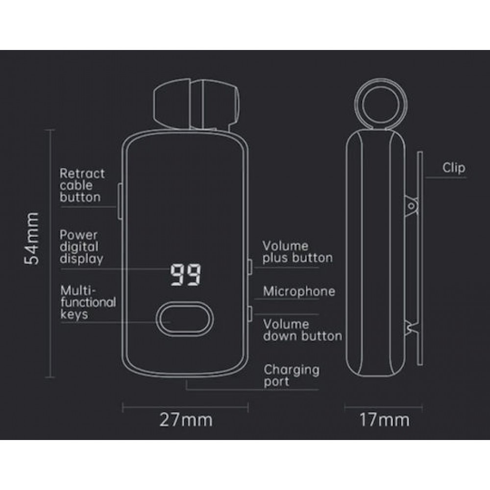 Fineblue F580 In-ear Bluetooth Handsfree Red