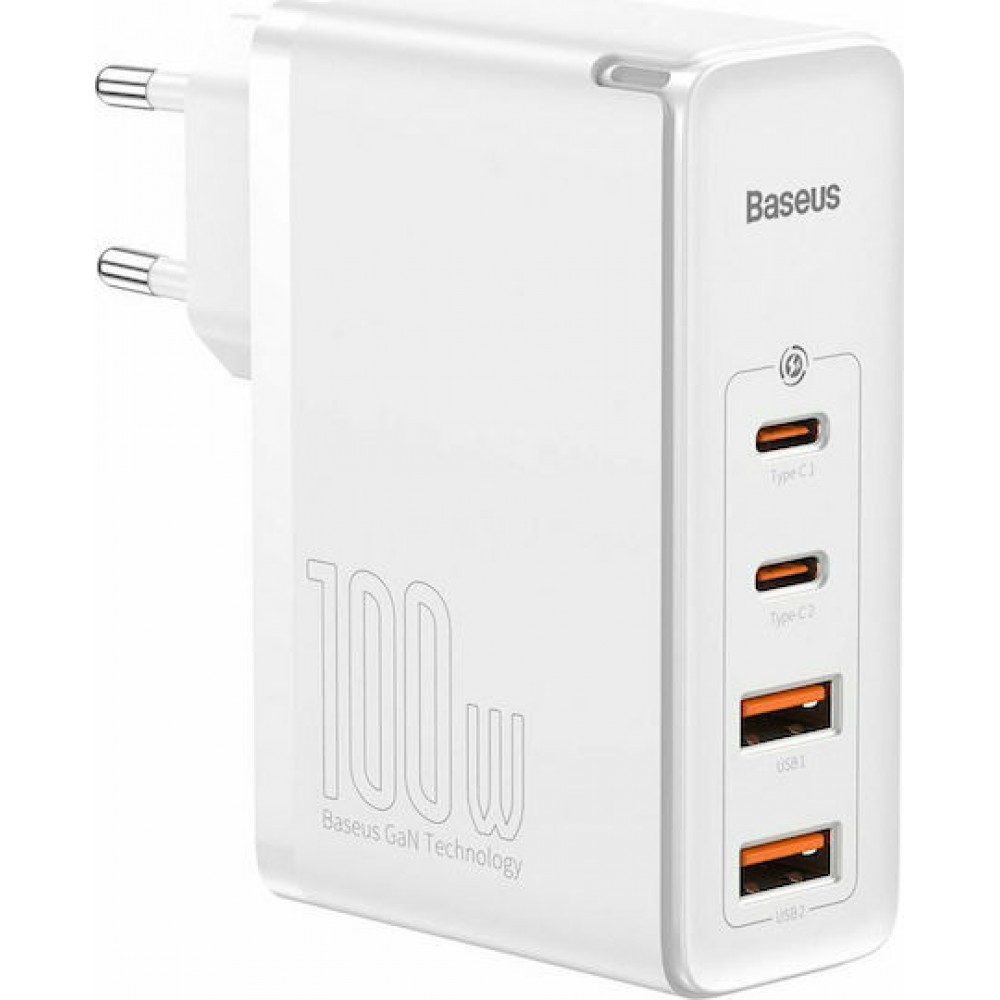 Baseus GaN2 Pro Φορτιστής 100W 2x USB + 2x USB-C White