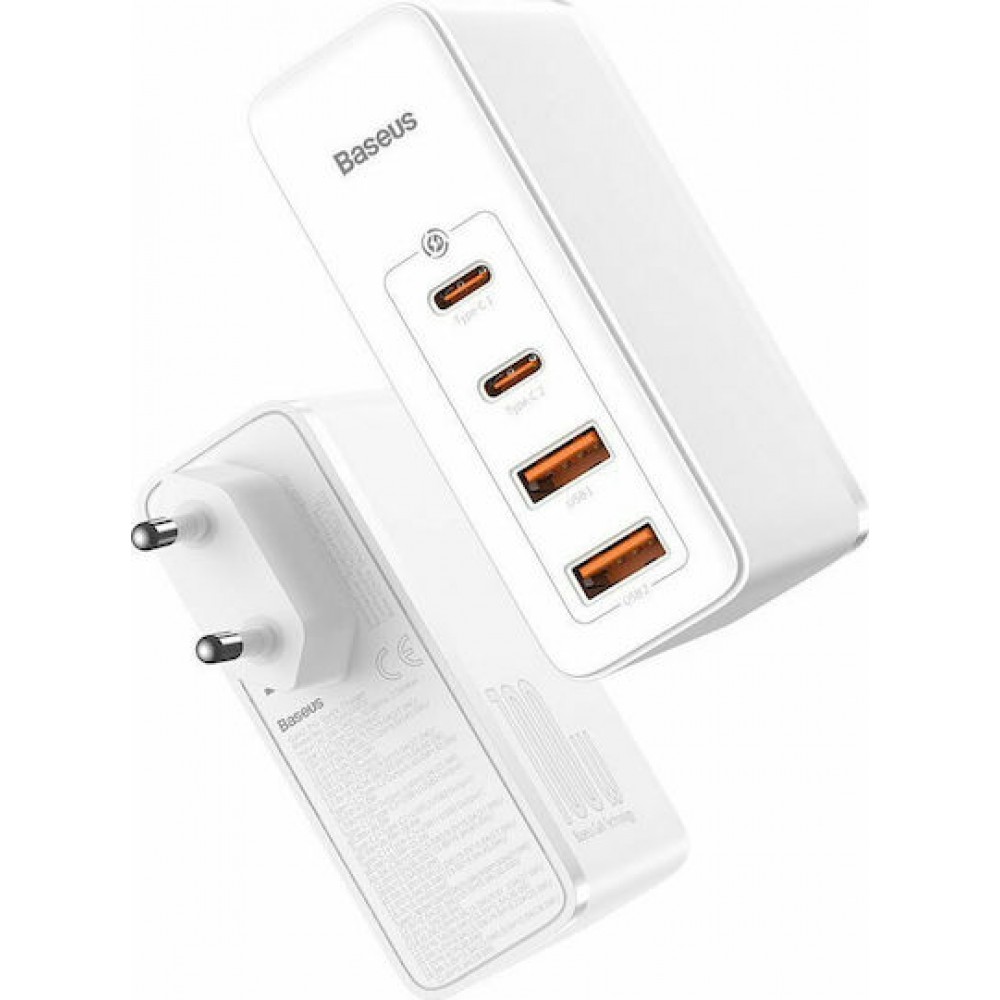 Baseus GaN2 Pro Φορτιστής 100W 2x USB + 2x USB-C White
