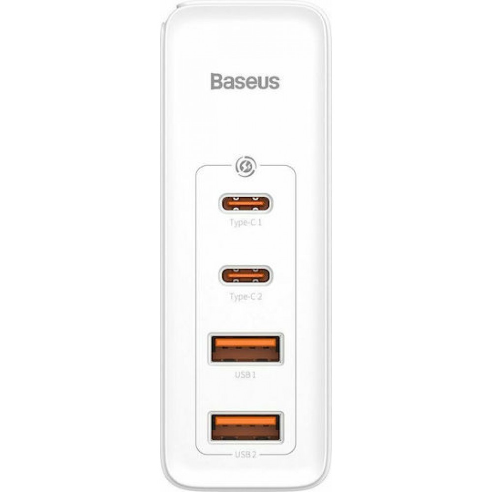 Baseus GaN2 Pro Φορτιστής 100W 2x USB + 2x USB-C White