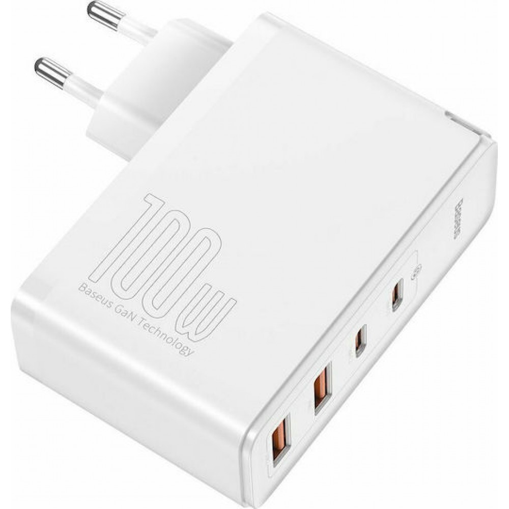 Baseus GaN2 Pro Φορτιστής 100W 2x USB + 2x USB-C White